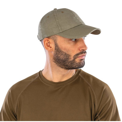 Washed Fine Line Cotton Cap with Sandwich peak